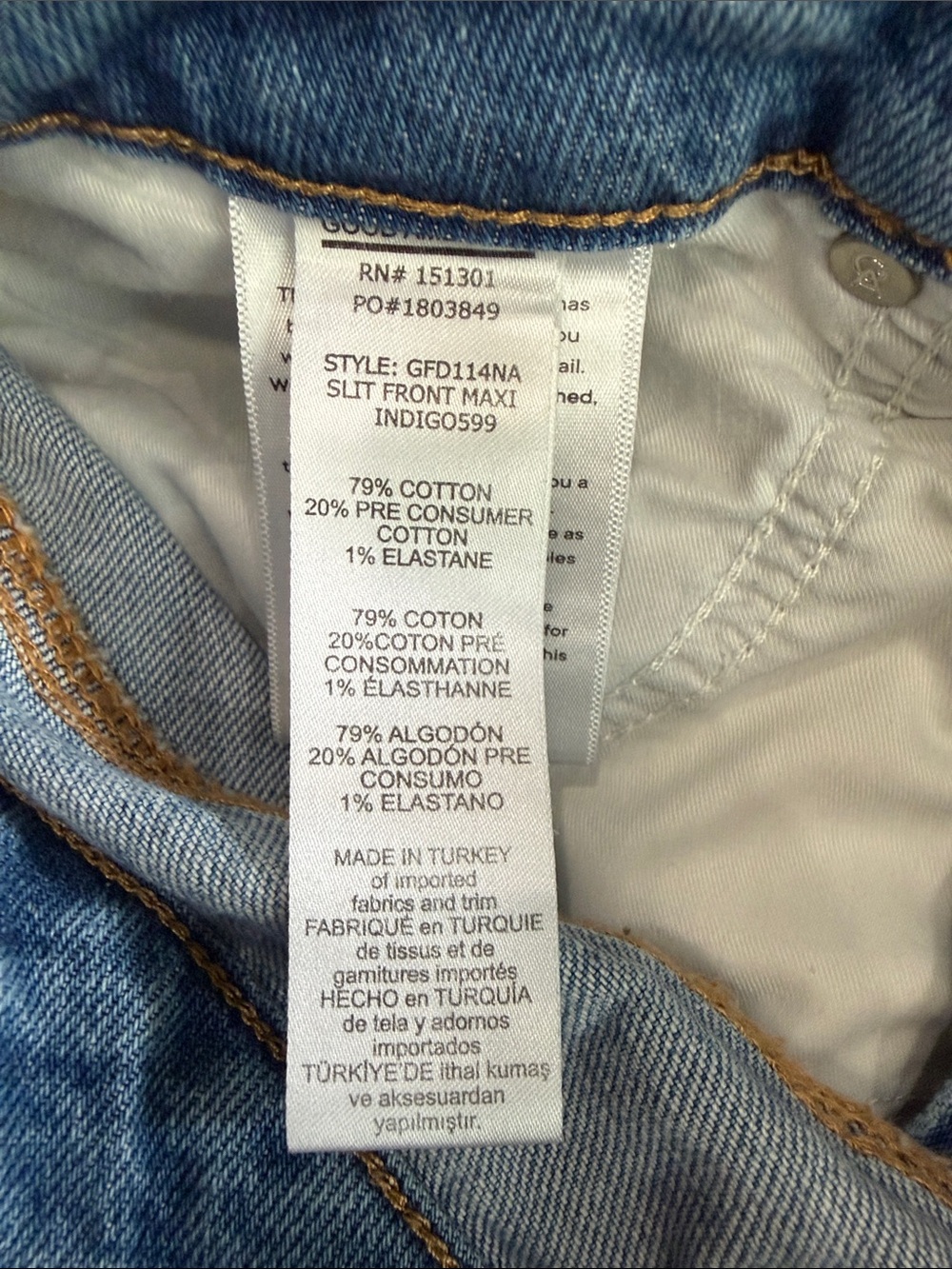Good American ,Front Maxi,Size 8/29, High-Waist Blue Denim Pencil Skirt Jeans - Picture 14 of 17